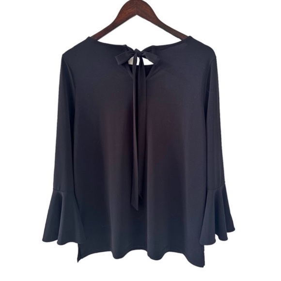 The Limited Black 3/4 Sleeve Top with Back Tie Detail Size Medium - Picture 6 of 9